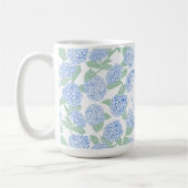 Mug Elegant Blue Green Hydrangea Preppy Personalised (Gauche)