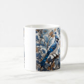 Mug Elégant Blue Jay William Morris inspiré (Devant droit)