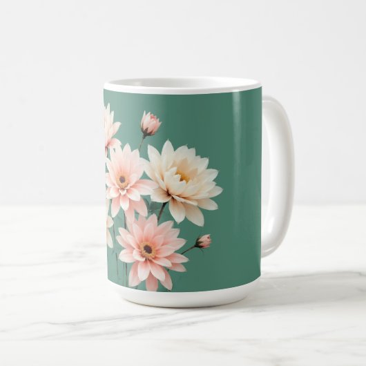 Mug Elegant Blush Chrysanthemum Art (Devant droit)