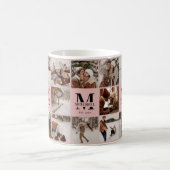 Mug Élégant Blush Pink Multi-Photo Collectionner (Centre)