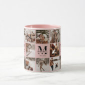 Mug Élégant Blush Pink Multi-Photo Collectionner (Centre)