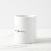 Mug Élégant Boho Plain Neutre Beige Script (Centre)