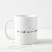 Mug Élégant Boho Plain Neutre Beige Script (Gauche)
