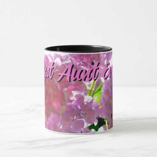 Mug Élégant boho rose florales fleurs hydrangées (Centre)