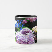 Mug Élégant boho rose violet bleu floral Meilleure mam (Centre)