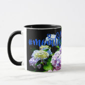 Mug Élégant boho rose violet bleu floral Meilleure mam (Gauche)
