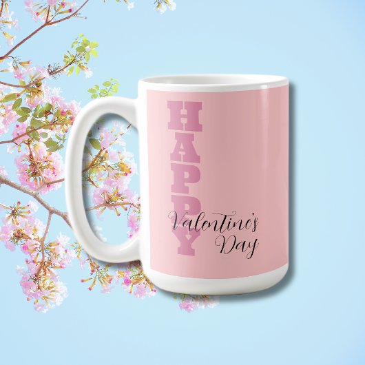 Mug Elégant bonbon rose et noir Joyeux Valentines Day
