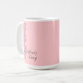 Mug Elégant bonbon rose et noir Joyeux Valentines Day (Devant gauche)