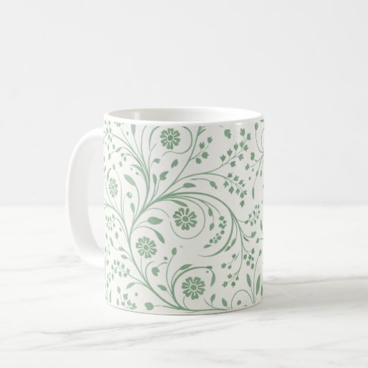 Mug Elegant Botanical Floral Pattern – Minimal Nature  (Devant gauche)