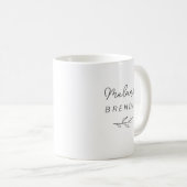 Mug Élégant Botanique Moderne Minimaliste Blanc (Devant droit)
