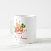 Mug Elégant bougies Holly Feuilles heureux vacances ca (Devant gauche)