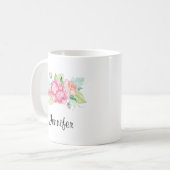 Mug Elégant Bouquet de fleurs rose (Devant gauche)