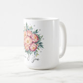 Mug Elégant bouquet de pêche avec Mariage de diamants (Devant droit)