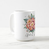 Mug Elégant bouquet de pêche avec Mariage de diamants (Devant gauche)