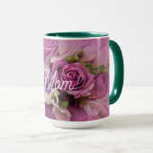 Mug Élégant bouquet de rose rose (Devant droit)