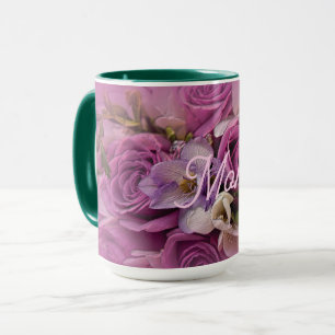 Mug Élégant bouquet de rose rose