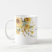 Mug Élégant bouquet de tournesol monographique (Gauche)