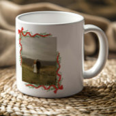 Mug Elégant Bow rouge avec verdure Photo Noël
