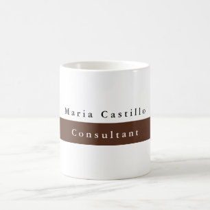 Mug Élégant Brown blanc minimaliste