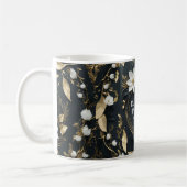 Mug Elégant cadeau Mariage Black White et Gold Floral (Gauche)