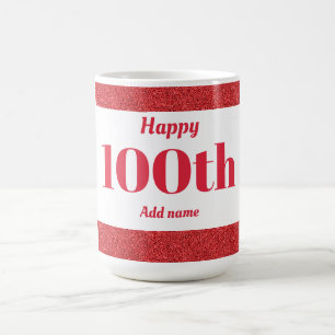 Mug élégant cadeau personnalisé d'anniversaire 100e