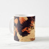 Mug Elégant Calico Chat dans le jardin floral (Devant gauche)