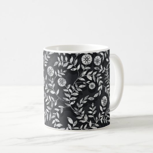 Mug Elegant Chalkboard Floral Pattern (Devant droit)