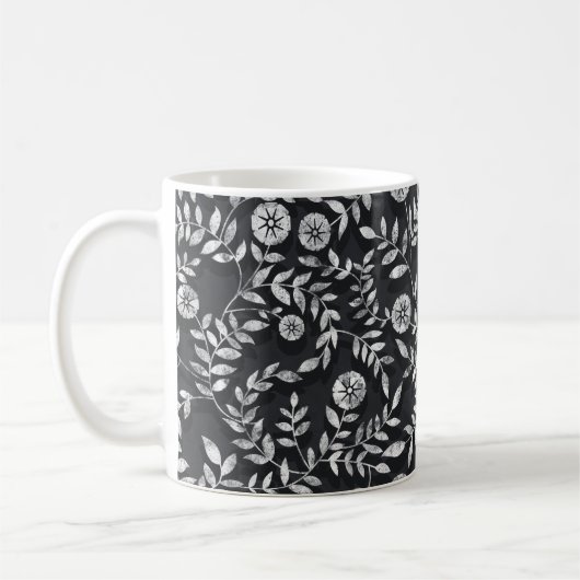 Mug Elegant Chalkboard Floral Pattern (Gauche)