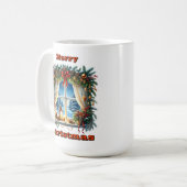 Mug Élégant charme de fenêtre festive (Devant gauche)