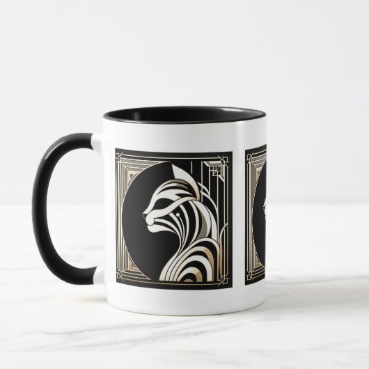 Mug Élégant chat Art déco (Gauche)