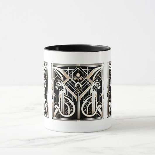 Mug Élégant chat Art déco (Centre)