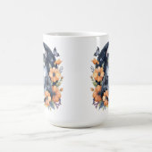 Mug Élégant Chat noir Floral Moon Art Amoureux des cha (Centre)