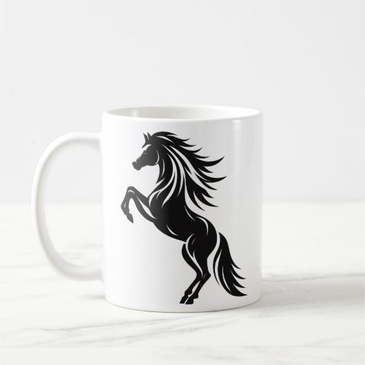 Mug Elégant Cheval d'élevage Silhouette Design (Gauche)