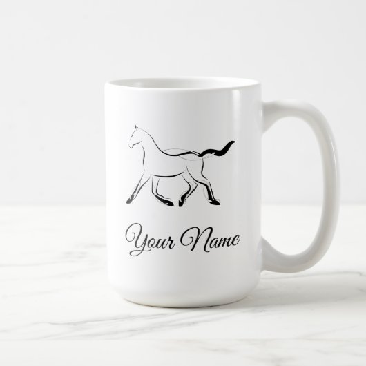 Mug Élégant cheval en couleur noire (Droite)