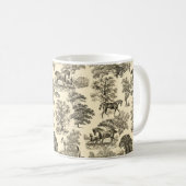 Mug Élégant Cheval Rustique Arbres Beige Tan Toile (Devant droit)