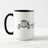 Mug Élégant cheval tiré Mariage Wagon Monogramme (Gauche)