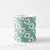 Mug Élégant Chic Blanc Fleurs Modernes et Stylées (Centre)