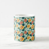 Mug Élégant Chic Coloré Élégant Moderne Fleurs (Centre)