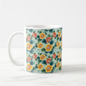 Mug Élégant Chic Coloré Élégant Moderne Fleurs (Gauche)
