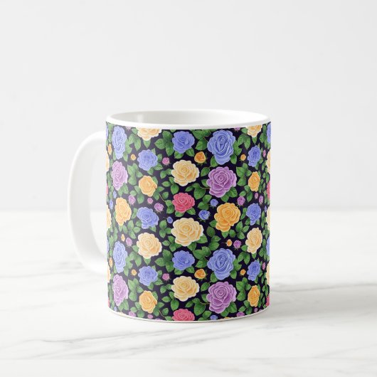 Mug Élégant Chic Coloré Moderne Roses (Devant gauche)