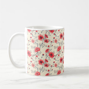 Mug Élégant Chic Élégant Vintage Féminin Fleurs