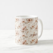 Mug Élégant Chic Élégant Vintage Fleurs Script Pastel (Devant droit)