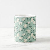 Mug Élégant Chic Fleurs Blanches Vintage Stylées (Centre)
