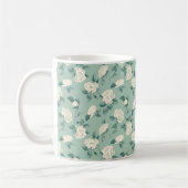 Mug Élégant Chic Fleurs Blanches Vintage Stylées (Gauche)
