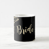 Mug Élégant Chic Fleurs en Or, Mariée (Centre)