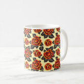 Mug Élégant Chic Moderne Fleurs Orange (Devant droit)