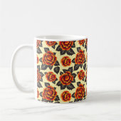 Mug Élégant Chic Moderne Fleurs Orange (Gauche)