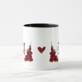 Mug Élégant Chic Romantique Roses Rouges Floral (Centre)