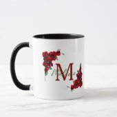Mug Élégant Chic Romantique Roses Rouges Floral (Gauche)