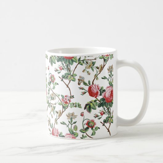 Mug Élégant Chic Rose rose Vintage Floral (Droite)